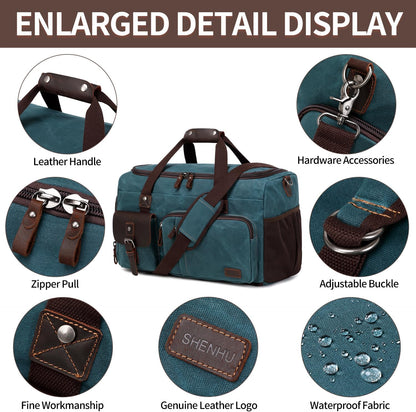 Travel Duffle Bag Weekender Bag with Shoe Compartment Overnight Bag for Men Travel Bag Carry on Luggage Dark Green