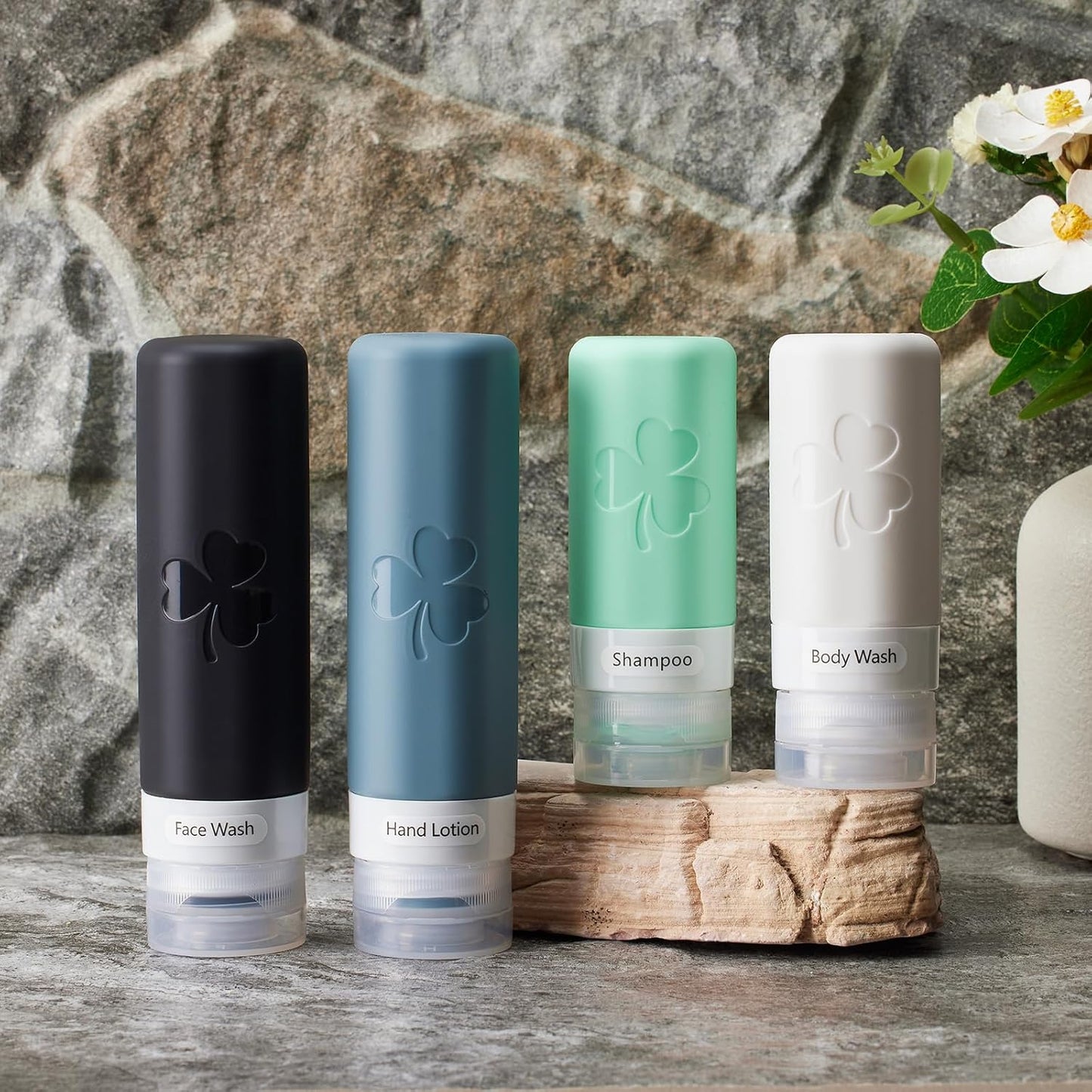 INSFIT Travel Bottles for Toiletries 23pack, TSA Approved Travel Size Toiletries, Airplane Essentials for Creams, Shampoo, Cosmetic Liquids