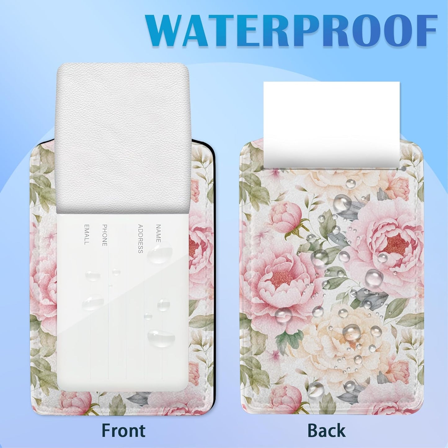 Vintage Beautiful Floral 2 Pack Luggage Tag for Suitcase, Cute Unique Leather Bag Tags Identifiers Privacy Cover ID Label with Durable Steel Loop for Women Men Kids Girls Travel