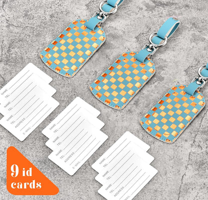 Luggage Tags for Suitcases Travel Accessories: Leather Luggage Tag 3 Pack TSA Approved Airplane Travel Essentials for Women, Bag Tags for Luggage Long Flight Must Haves Travels Gift Airport Essentials