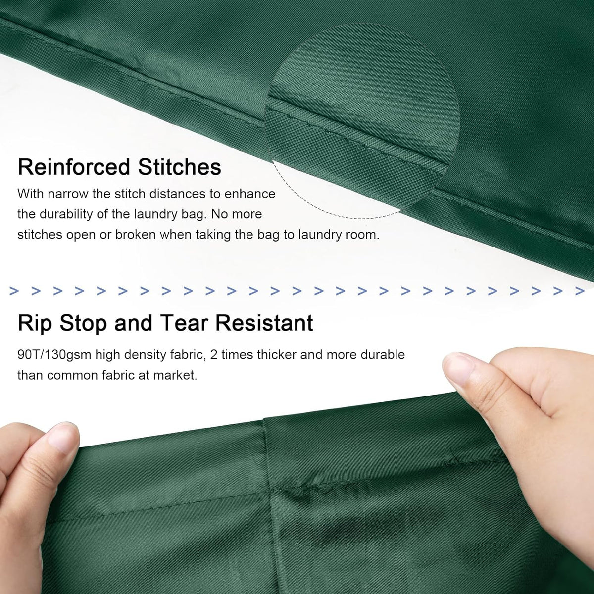 Polecasa Small Heavy Duty Laundry Bag with 130gsm Tear Resistant Fabric and Handles, Easy to Carry Durable Dirty Clothes Drawstring Bag, Perfect for College Dorm, Travel 21”x24”, Green