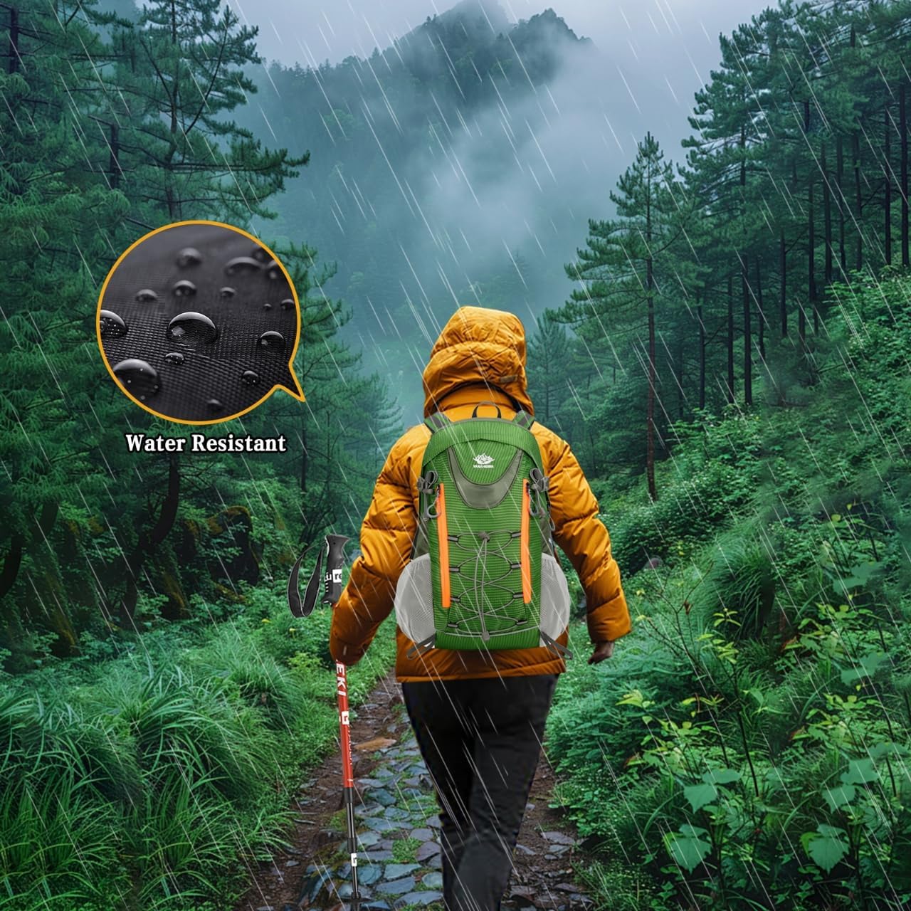 35L Hiking Backpack, Camping Backpack for Adventures, Green