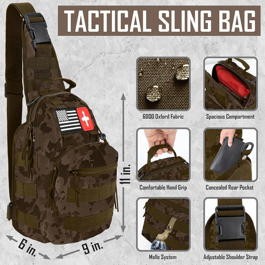 Survival Kit, 268 Pcs Emergency Survival Gear and Equipment Supplies with First Aid Kit, Camping Axe, Headlamp, Tent, Crossbody Bag for Camping Hiking, Hunting, Car, Gift for Christmas Men, Dads, Him