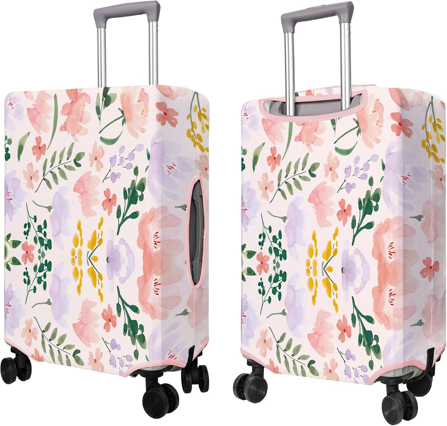 Travel Luggage Cover Suitcase Protector Fits 18-32 Inch Wheel Covers PatternedTravel Related Items Flower Luggage Protector Elastic L
