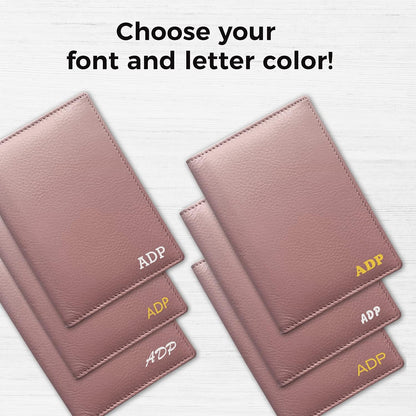 Personalized Monogrammed Blush Leather RFID Passport Wallet