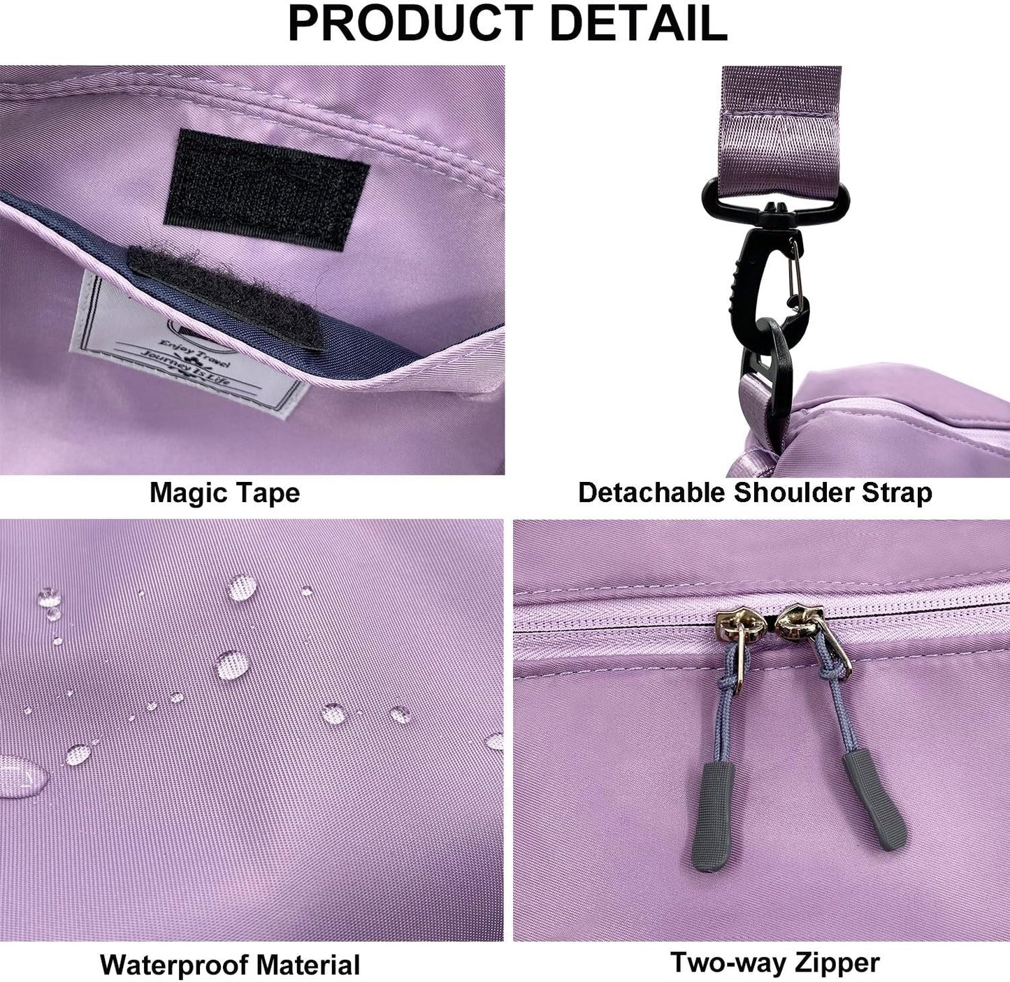 Travel Duffle Bag, Waterproof Sport Tote Gym Bag for Women Men, Overnight Weekender Carry On Bag with Wet Pocket