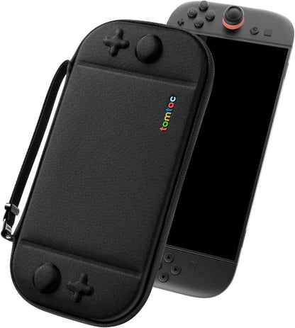 tomtoc Slim Carrying Case for Nintendo Switch 2 Model 2025, Odorless Felt Protective Hard Shell with 12 Game Card Slots, Portable Travel Storage Case with Original Patent and Military Grade Protection