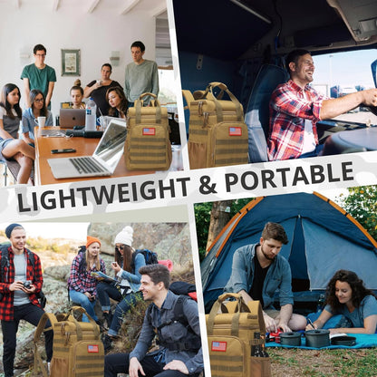 Tactical Backpack Cooler,Lunch Backpack for Men Adults Work with Handle，Soft Cooler Backpack Insulated Waterproof Leak Proof