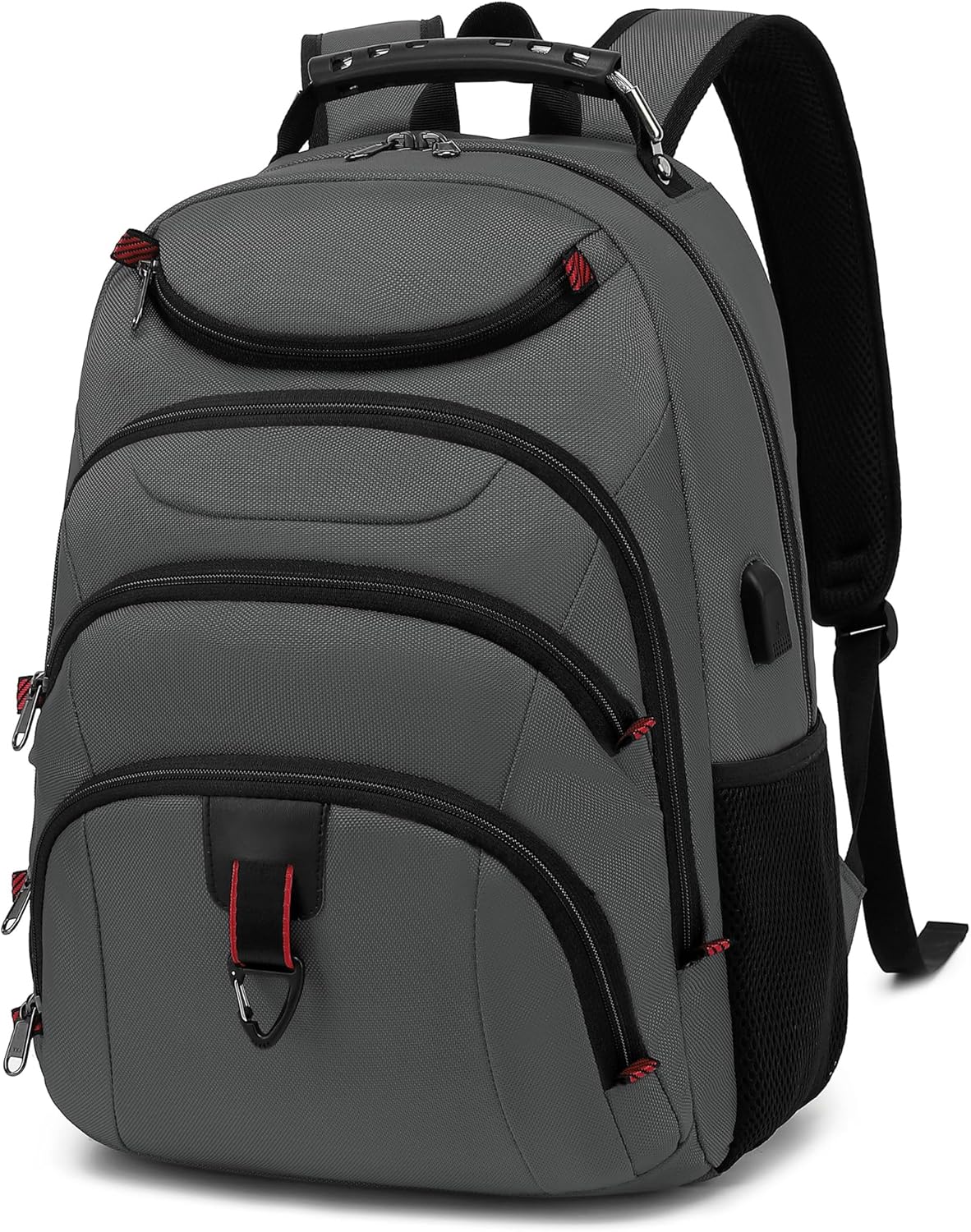 Boavan Laptop Backpack for men, 15.6 inch Laptop Bag with USB Port, Waterproof Travel Work Backpack Purse, Anti-Theft Teacher Nurse Doctor Casual Bookbags Office Business backpack，Grey