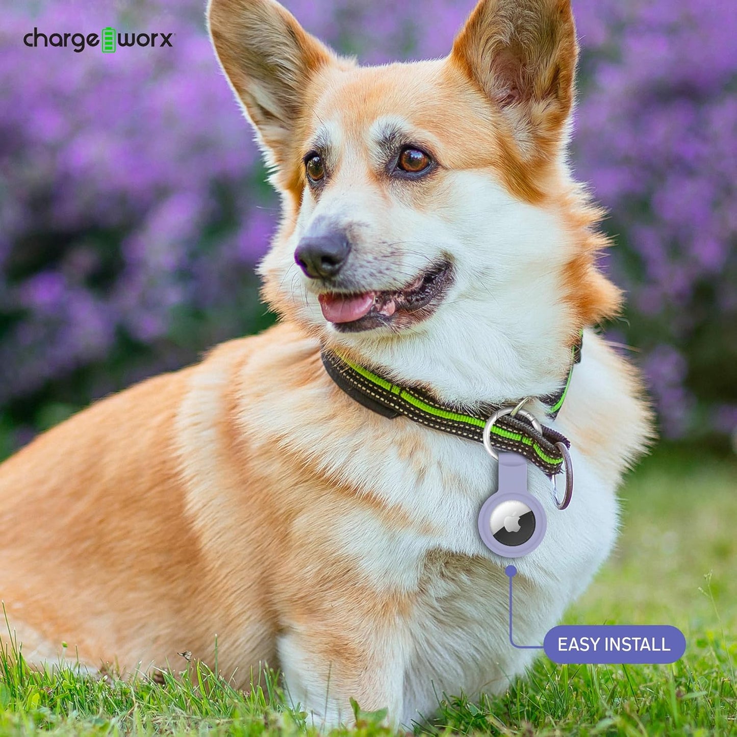 CHARGEWORX Air Tag Holder 4-Pack – Silicone Protective Keychain Holders for Apple Air Tags