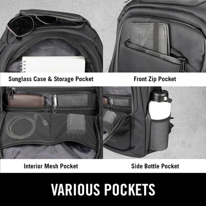 Kenneth Cole REACTION Abrasion-Resistant Parker Laptop Backpack, Black