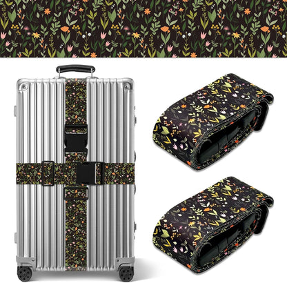 Wildflower Luggage Straps for Suitcases TSA Approved, Luggage Identifiers for Suitcase, Adjustable Suitcase Strap for Baggage Security with Cute Patten, Travel Necessary Accessories