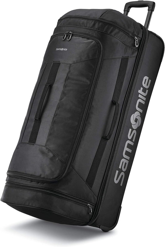 Samsonite Andante 2 Wheeled Duffel Bag – 32-Inch Durable Rolling Luggage with Inline Skate Wheels, Push-Button Handle & Spacious Compartments – Travel-Friendly and Lightweight - All Black