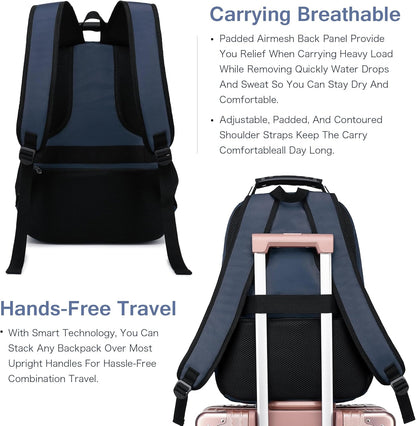 Boavan Laptop Backpack for men, 15.6 inch Laptop Bag with USB Port, Waterproof Travel Work Backpack Purse, Anti-Theft Teacher Nurse Doctor Casual Bookbags Office Business backpack，Classic Navy