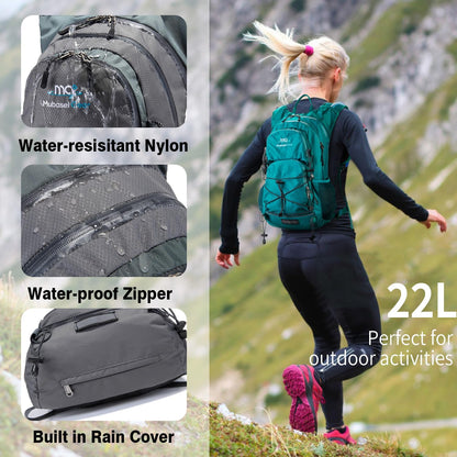 Insulated Hydration Backpack Pack with 2L Water Bladder Lightweight 22L Hiking Backpack Bag for Women Men Daypack for Hiking Running Festival Camping Biking