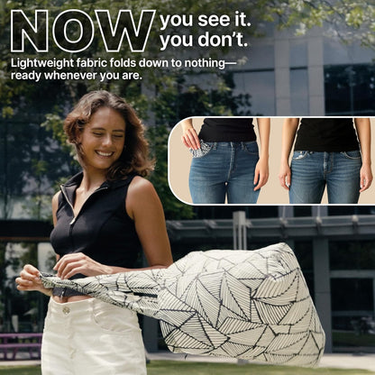 Nanobag Ultra-Lightweight Heavy Duty Foldable Tote for Women & Men, Reusable Grocery & Travel Bag, Packable Collapsible Compact Market Essential (XL Mocha)