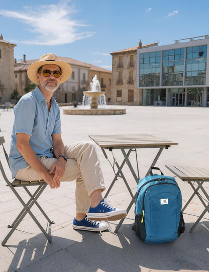 SKYSPER 16L Hiking Backpack Lightweight Small for Women Men, Foldable Packable Daypack - Travel Camping Backpack, Outdoor Hiking Bag (Blue)