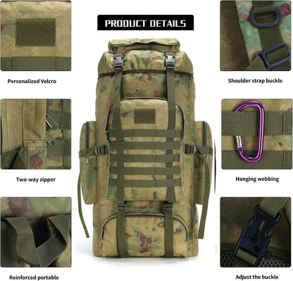 Hiking Backpack for Men 70L/100L Camping Backpack Military Rucksack Molle 3 Days Assault Pack for Climbing