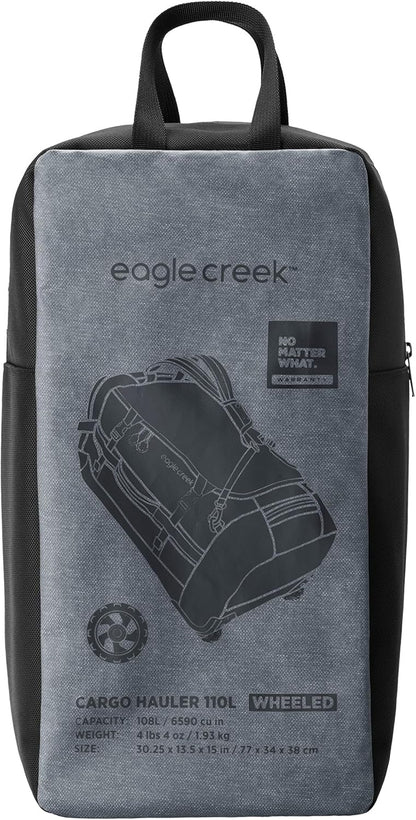 Eagle Creek Cargo Hauler Wheeled Duffel - Durable Duffel Bag for Travel - Easy Access Compartment - Deployable Backpack Straps - Lockable Zipper Opening - Charcoal - 110L