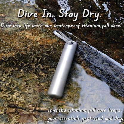 Titanium Keychain Pill Holder - Compact, Durable, and Waterproof 3-Compartment Small Pill Case - Portable and Versatile Medicine Container for Everyday Use and Travel (Titanium Grey)