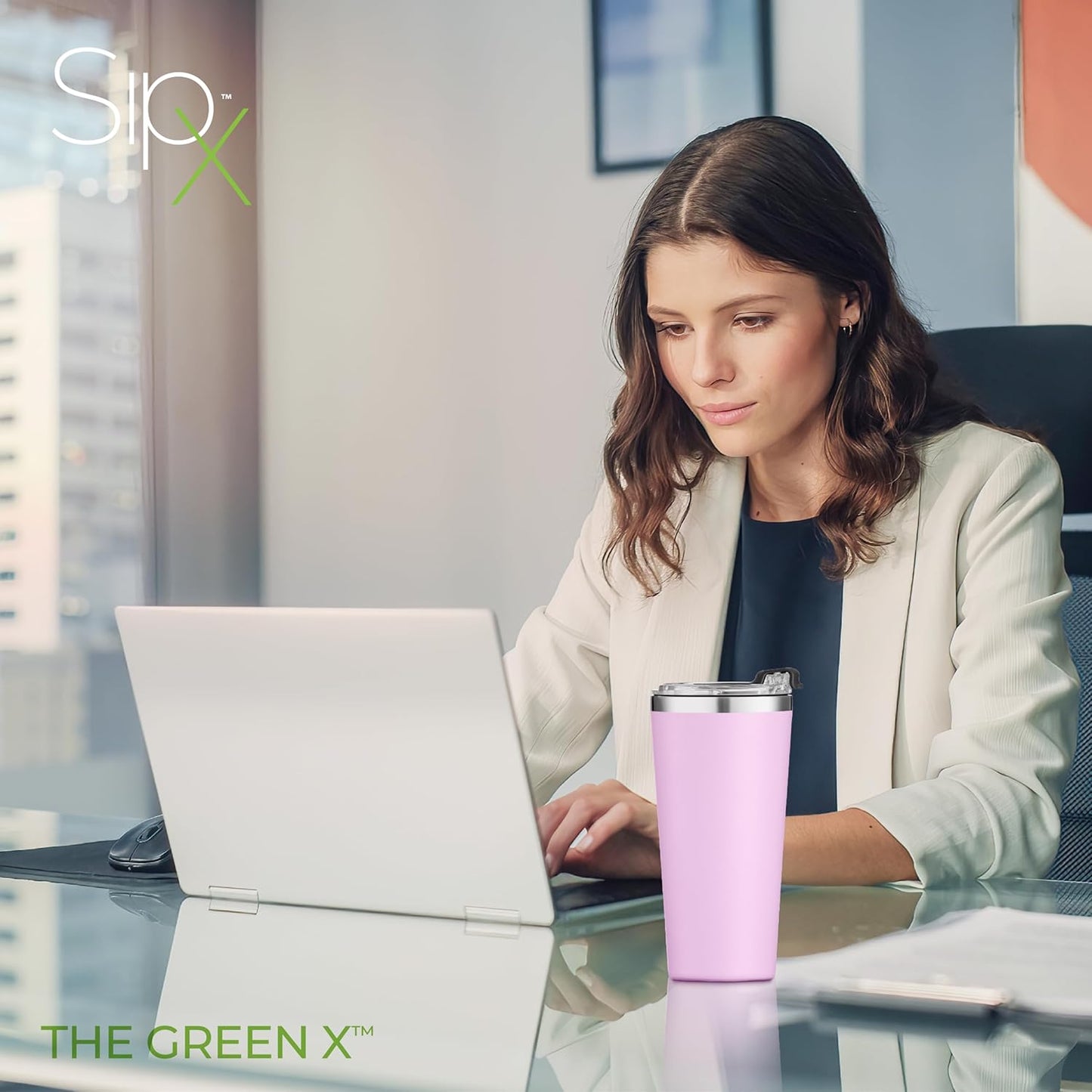 SIPX™ Triple-Insulated Tumblers - 16oz. Premium Modern Tumbler With Lid, insulated Cup Keeps Hot For 6 Hours, Stainless Steel Tumbler Made Of Sustainable Material, Coffee Travel Mug For Home & Office