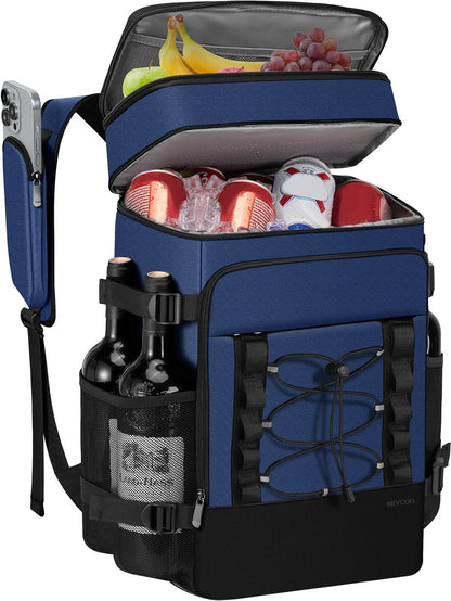MIYCOO Cooler Backpack - 40 Cans Insulated Backpack Cooler for Men & Women, Portable 2 Leak Proof Compartments Coolers Bag for Beach Travel Picnic Lunch Hiking BBQ Camping