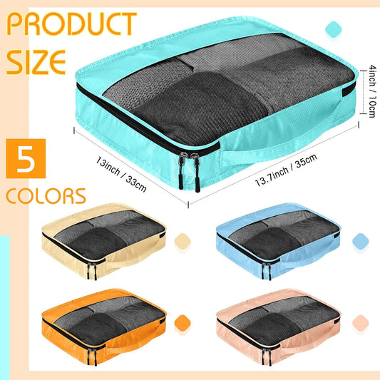 5 Pcs Packing Cubes for Suitcase Large Travel Cubes Carry on Luggage Organizer Bags for Clothes Accessories(M,Pastel)