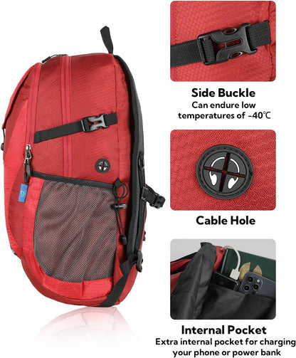 WATERFLY Lightweight Packable Hiking Backpack: 30L Foldable Travel Daypack Ultralight Camping Day Pack for Woman Man