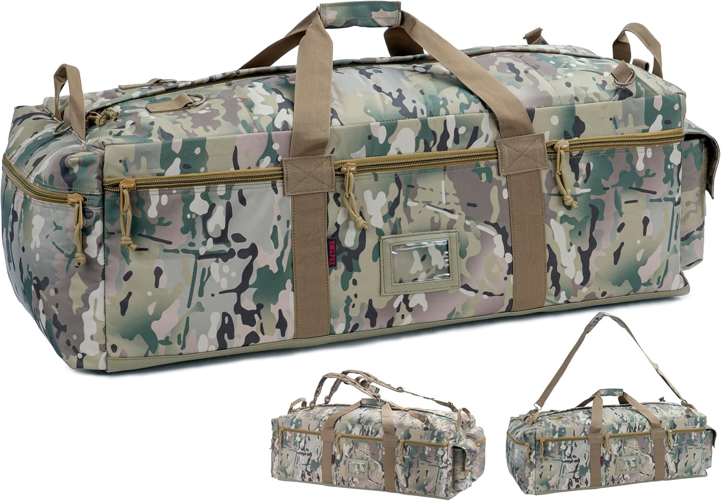 Large Military Duffle Bag Tactical Gear Load Out Bag Deployment Cargo Bag Travel Sports Equipment Duffel Luggage Bag with Backpack Straps 90L