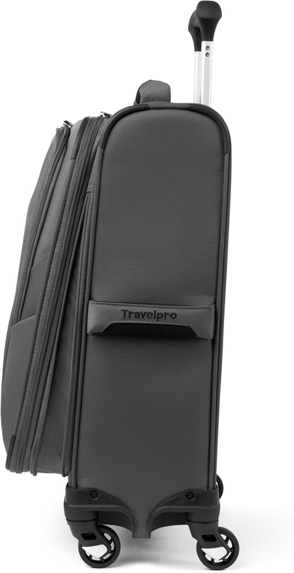 Travelpro Maxlite 5 Softside Expandable Luggage with 4 Spinner Wheels/Soft Underseat Tote, Lightweight Suitcase, Men and Women, Shadow Grey, 2-Piece Set (Tote/20)