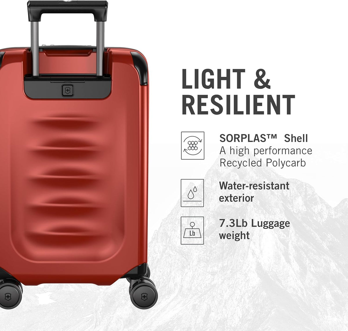Victorinox Spectra 3.0 Frequent Flyer Carry-On - Modern Hardside Carry-On Luggage - Rolling Suitcase with Spinner Wheels - Holds Travel Accessories - 37 Liters, Red