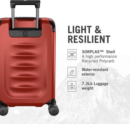 Victorinox Spectra 3.0 Frequent Flyer Carry-On - Modern Hardside Carry-On Luggage - Rolling Suitcase with Spinner Wheels - Holds Travel Accessories - 37 Liters, Red