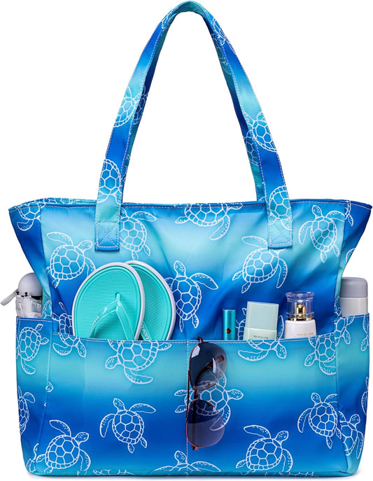 Waterproof Beach Tote Pool Bags for Women Ladies Extra Large Gym Tote Carry On Bag With Wet Compartment for Weekender Travel