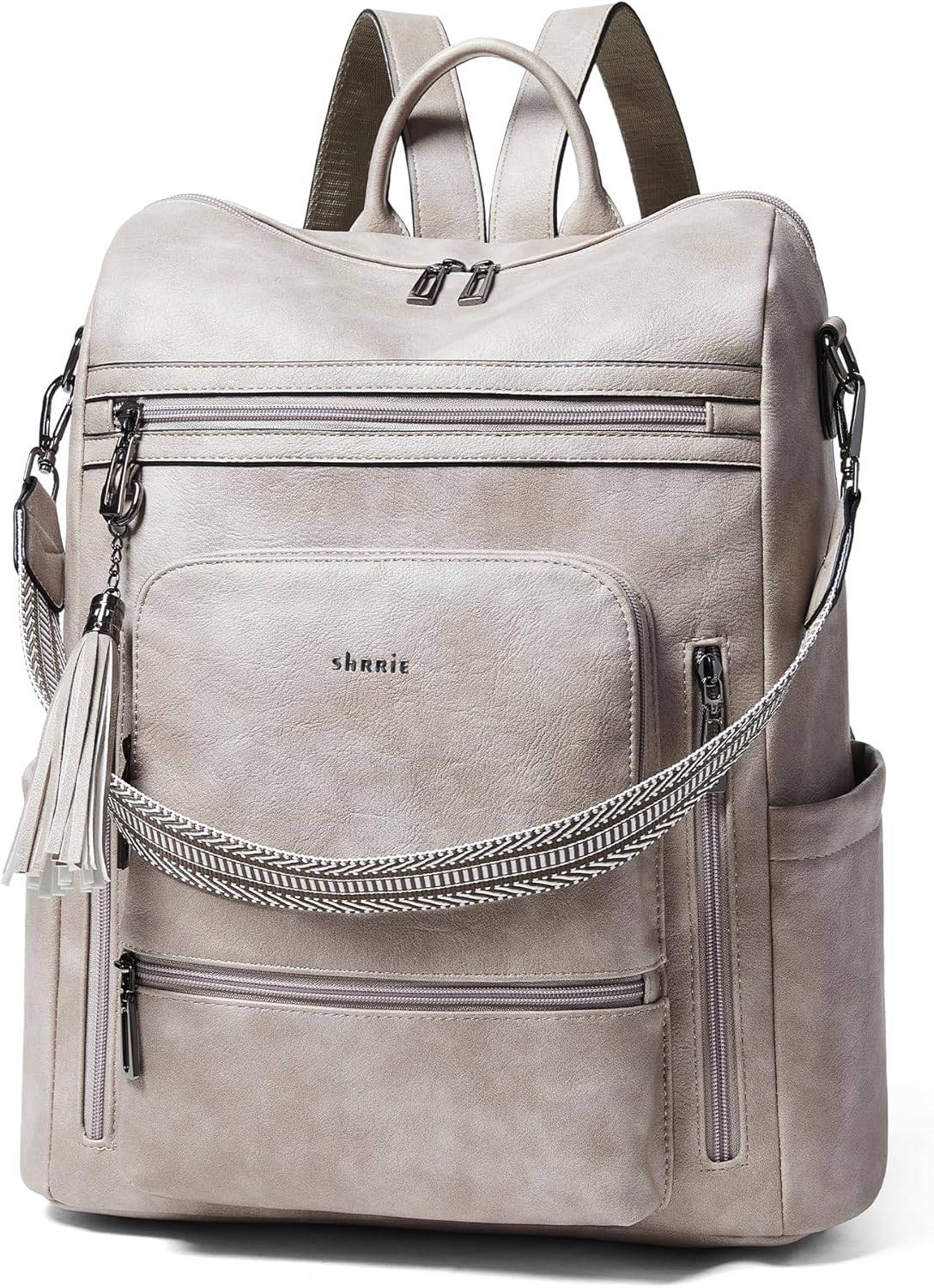 Shrrie Vegan Leather Laptop Backpack for Women 15.6 inch Work Backpack Fashion Travel Backpack Purse for Business College