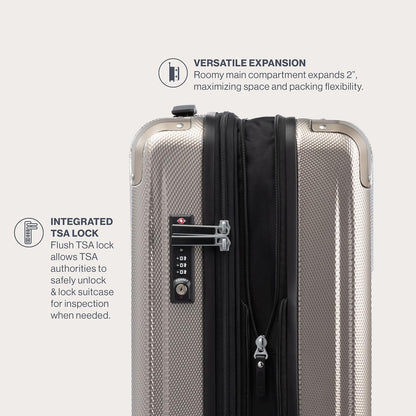 Travelpro Pathways 3 Hardside Expandable Luggage, 8 Spinner Wheels, Lightweight Hard Shell Suitcase, Checked Large 28 Inch, Champagne