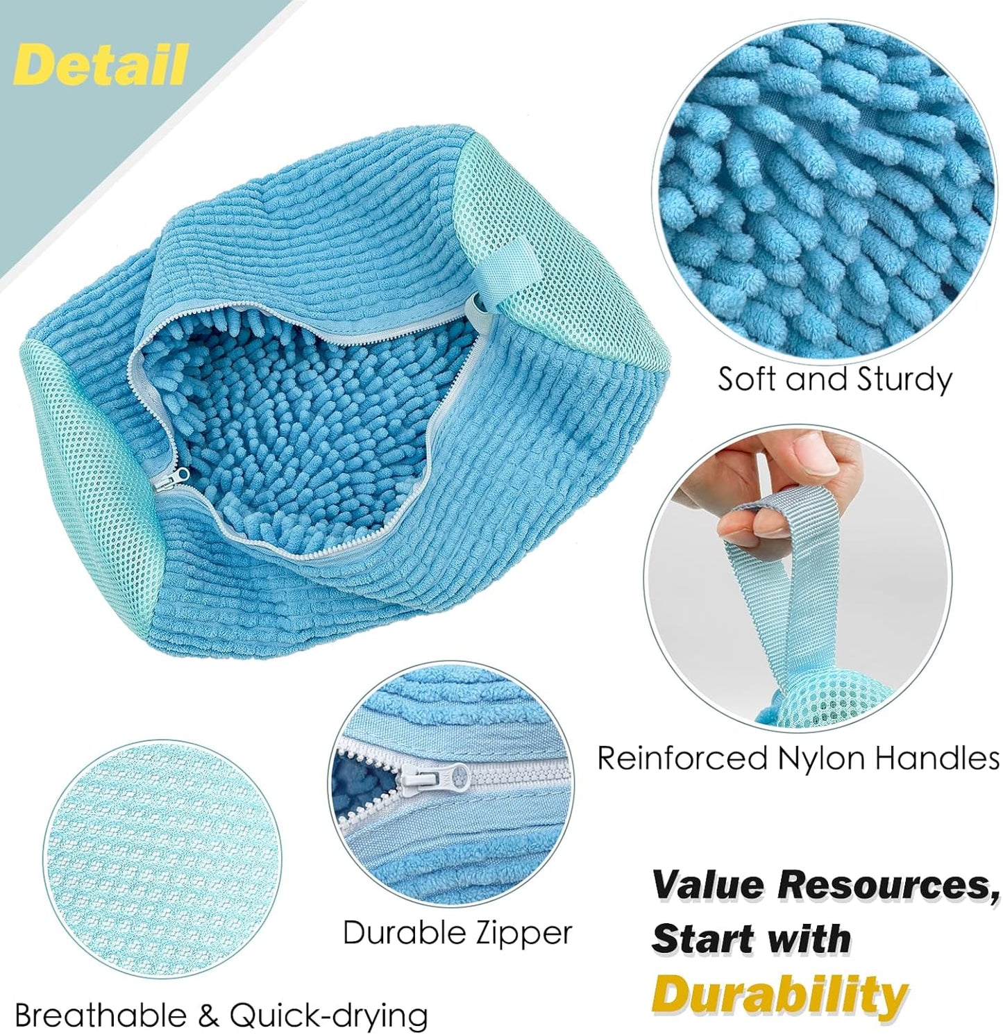 Shoe Washing Machine Bag,Laundry Shoe Bag for Washer and Dryer,Reusable Shoe Cleaning Bag for Sneakers,Tennis Shoes,With Self-locking Zipper, Microfiber Inside,Include Shoes Storage Bag