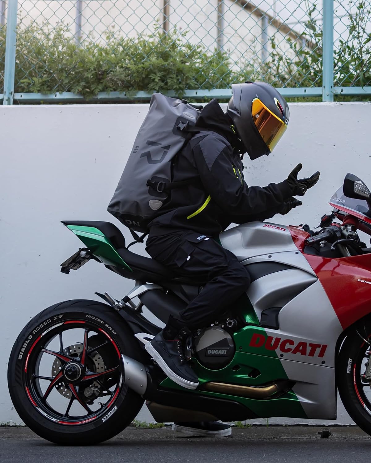 IRON JIA'S Motorcycle Dry Bag - Waterproof Duffle & Luggage Tail Bag Saddle Bags with Roll Top Closure, Shoulder Straps, Inner Pocket and Mesh Pocket (Grey, 70L)