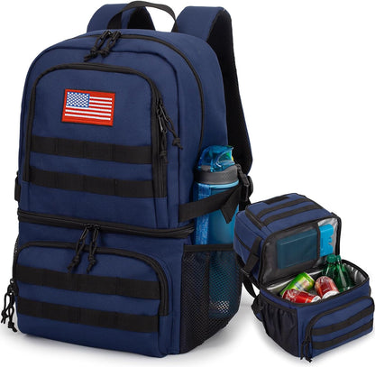 Tactical Double Deck Cooler Backpack for Men,Large Lunch Backpack with 2 Compartment,Soft Cooler Bag