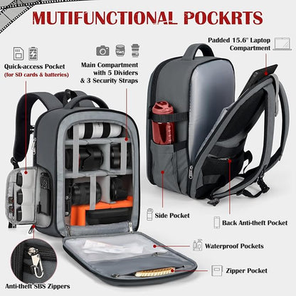 SDYSM Camera Backpack, Hardshell DSLR/SLR Camera Bag - Image 2