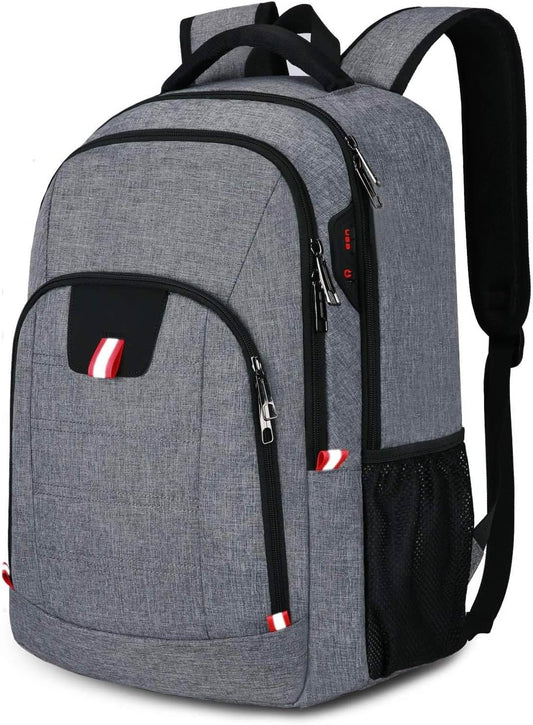 Travel Laptop Backpack, Anti Theft Backpack for Men and Women with USB Slit Business Computer Backpack Bag (Grey, 15.6 Inch)
