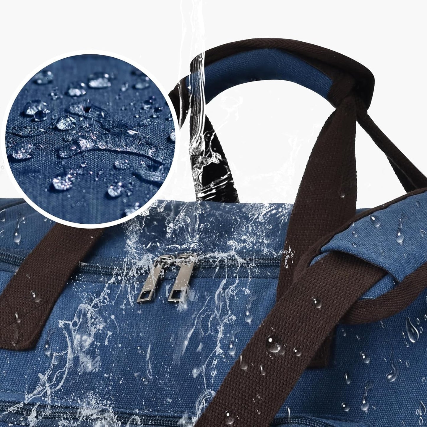 Felipe Varela 60L Duffle Bag for Men, Large Expandable Canvas Duffel Bag for Travel, Mens Carry On Luggage Bag Traveling Weekender Gym Overnight Bags for Airplanes, Blue