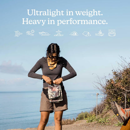 Nomadix Ultralight Towel - Quick Dry & Super Lightweight - Perfect As A Pack Towel to Save On Space - Made with Recycled Materials - Palms Night - 30x54