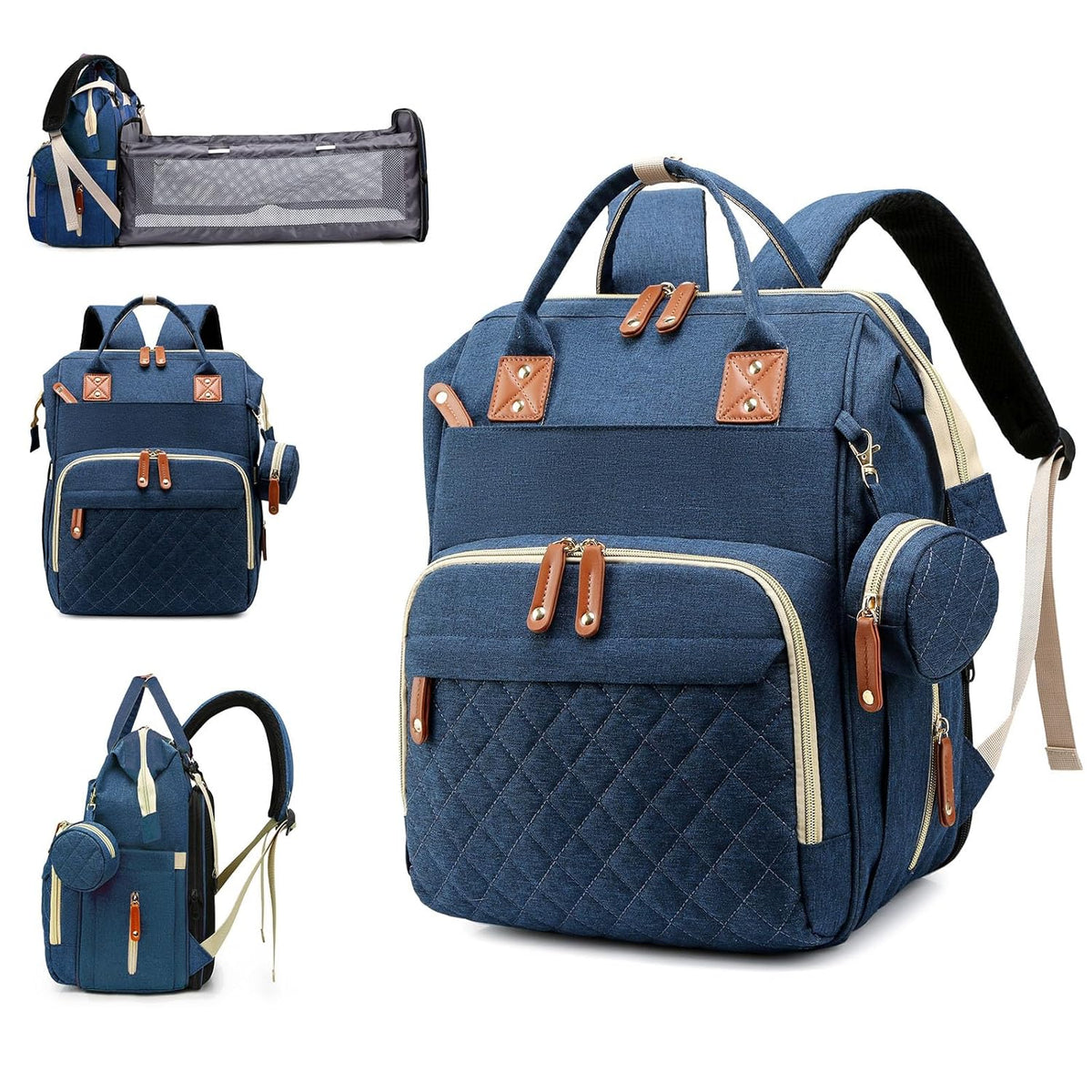 Diaper Bag, Backpack with Changing Station, Waterproof Baby Bag for Boys & Girls, USB Charging Port for Parents, Travel Backpack Baby Essentials & Lovely Baby Shower Gifts,Blue