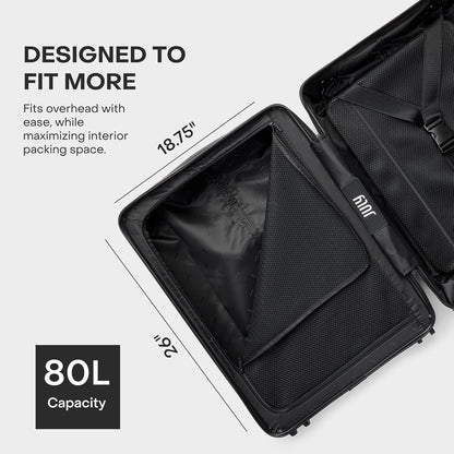 Checked Expandable - 24.5" Airline Approved Check In Luggage with Wheels, Spinner Suitcase for Men & Women - TSA Lock Rolling Suitcase, Spinner Wheels, Expansion Zip, Y-Strap - Clay
