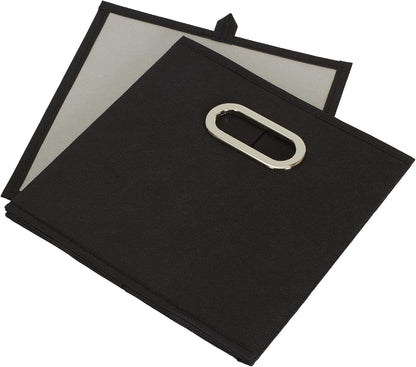 Household Essentials 80-1 Foldable Fabric Storage Bins | Set of 6 Cubby Cubes With Handles | Black