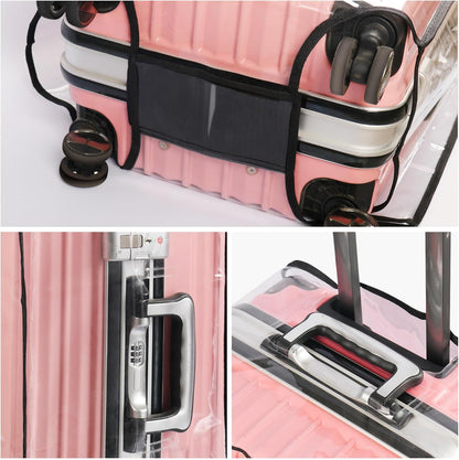 3PCS Clear PVC Suitcase Cover Protectors Transparent Luggage Covers Waterproof Wheeled Suitcase Dust Cover Dustproof Travel Luggage Sleeve Protector 20"+24" 28" (3PCS Upgraded)