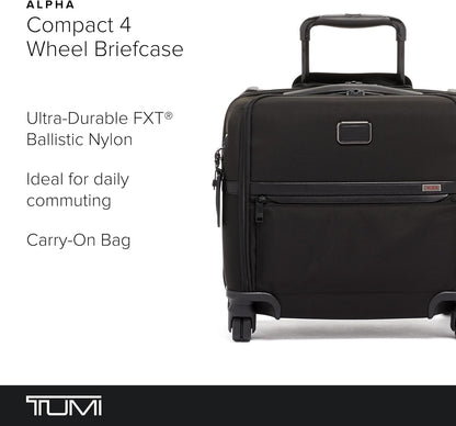 TUMI - Alpha Compact 4 Wheeled Brief - Laptop Bag for Commuting & Travel - Rolling Briefcase & Computer Bag - Use as Carry On