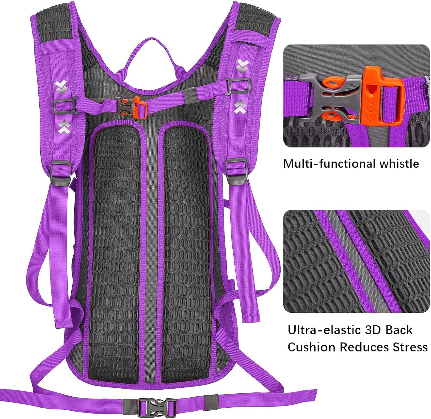 LARIPOP Hydration Backpack, 18L Hiking Backpack with 2L Water Bladder, Lightweight Water Pack for Cycling, Hiking, Biking