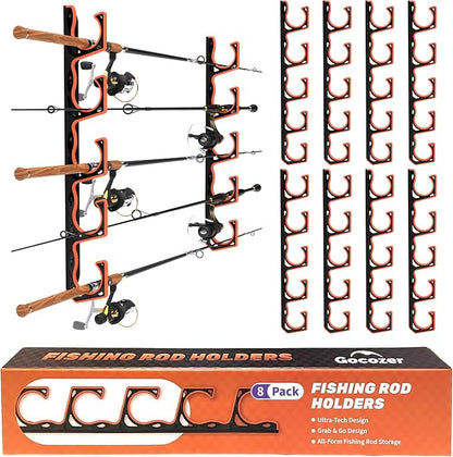 Fishing Rod Holder for Garage, H5 Wall or Ceiling Mounted Fishing Pole Holders by GOCOZER