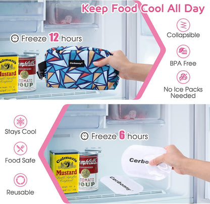 Freezable Lunch Bag,Freezable Snack Bag,Mini Cooler Bag for Travel/Work/School,Small Insulated Bag,Small Cooler Lunch Box with Ice Packs,Insulated Snack Bag,Freezable Snack Box with Handle Buckle